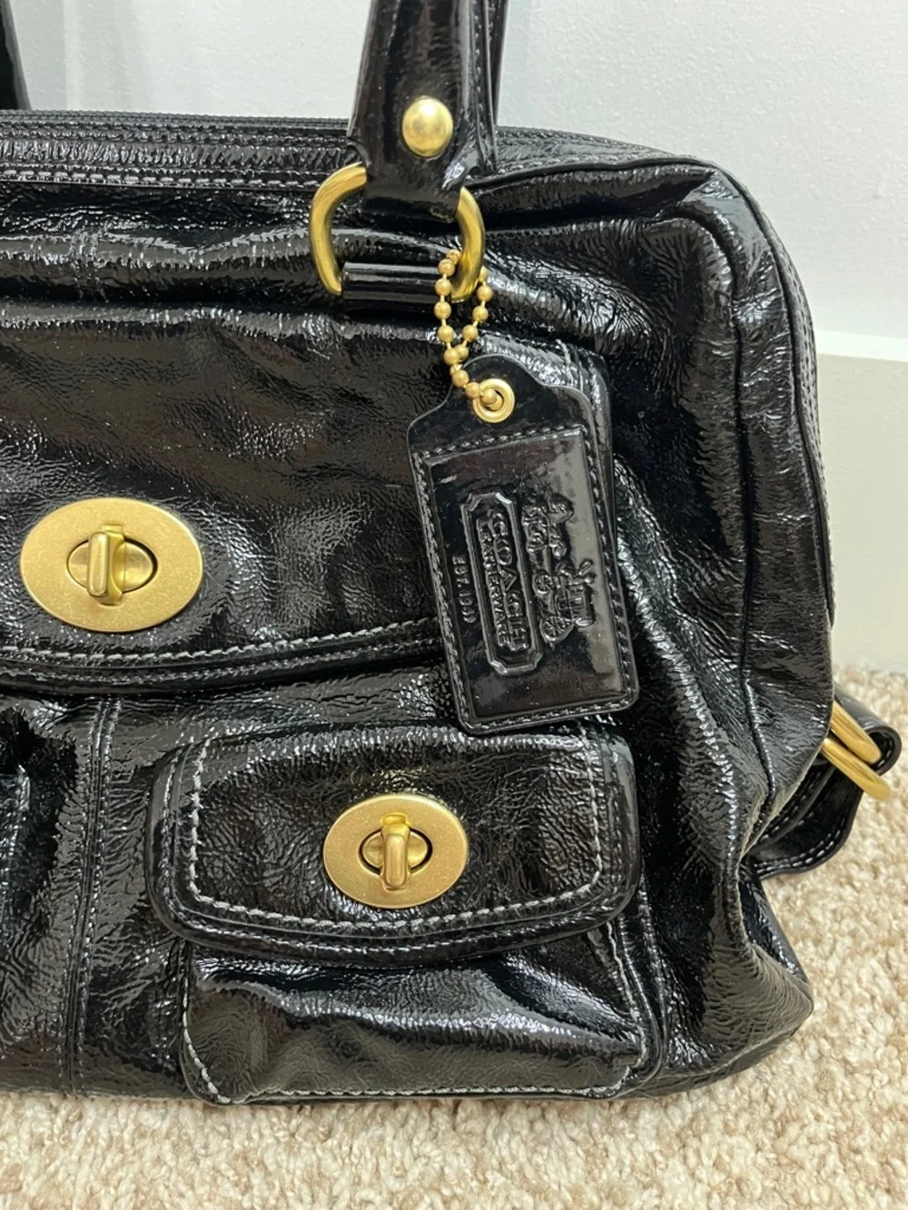 Coach Archive Limited Edition Patent Peyton Satchel 13051